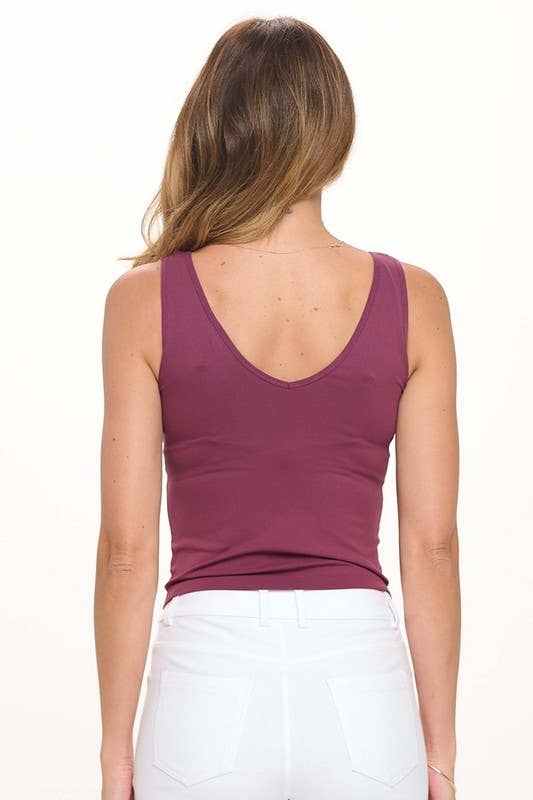 Short Version-Reversible V Neckline Seamless Tank