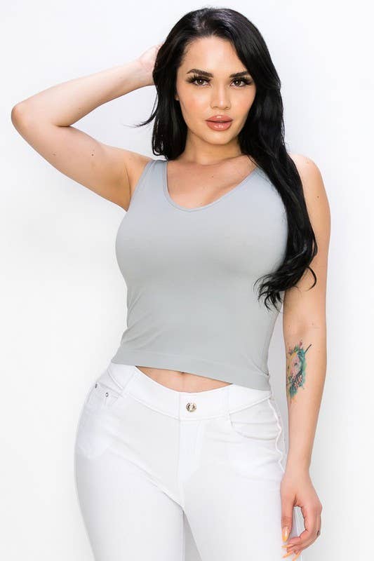 Short Version-Reversible V Neckline Seamless Tank