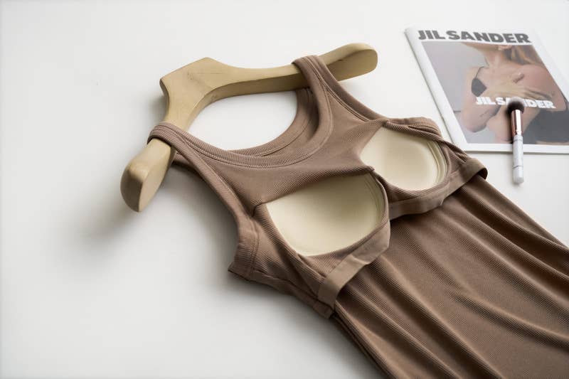 Essential Basic Rib Soft tank top with Built-In Bra
