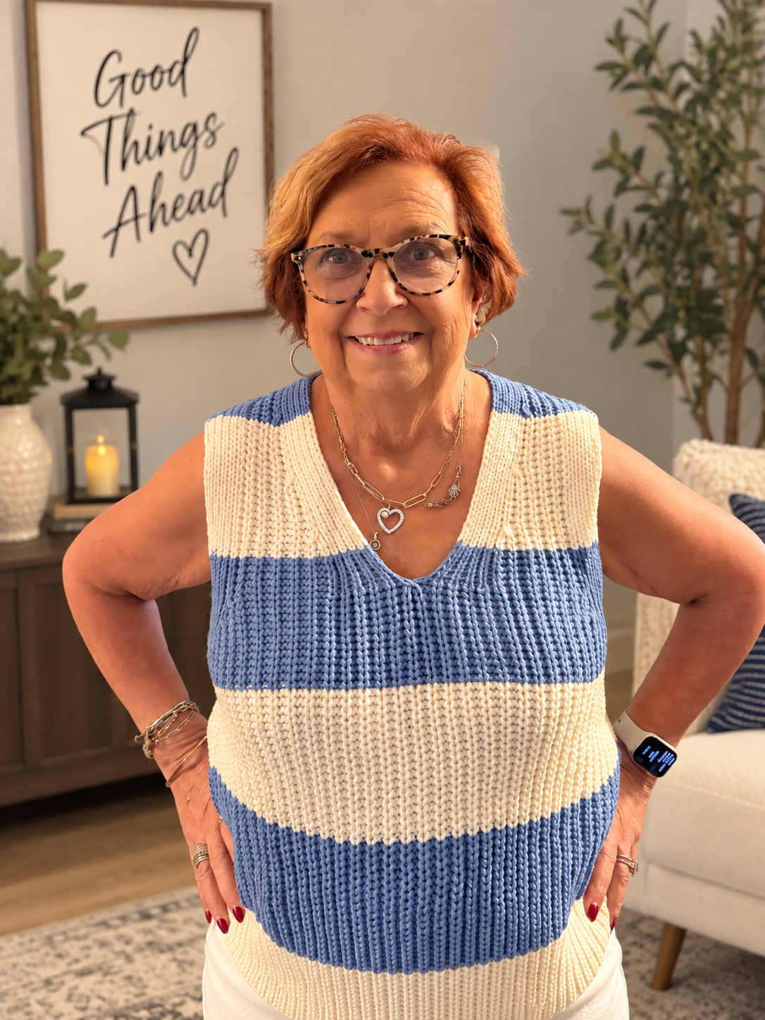 Sleeveless Knit Sweater Top