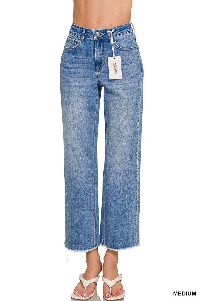 Straight Leg Medium Wash Denim Pants