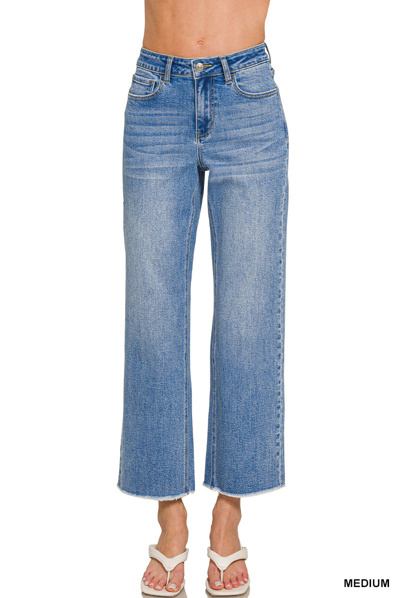 Straight Leg Medium Wash Denim Pants