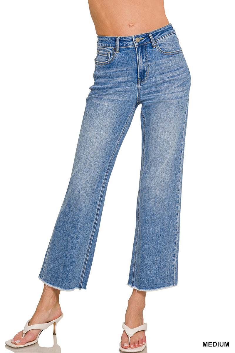 Straight Leg Medium Wash Denim Pants