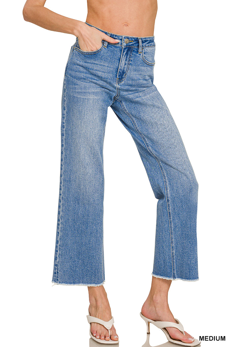 Straight Leg Medium Wash Denim Pants