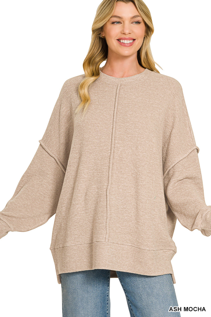 Brushed Melange Hacci Oversized Sweater
