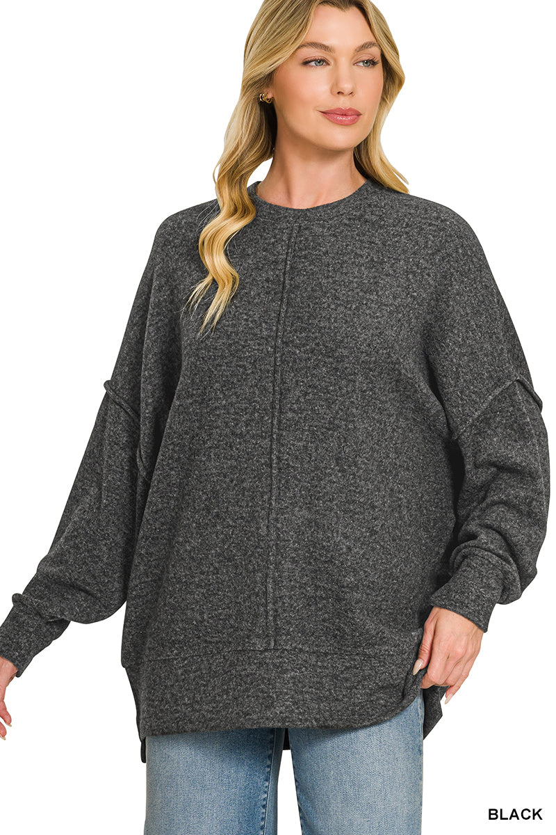 Brushed Melange Hacci Oversized Sweater