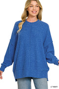 Brushed Melange Hacci Oversized Sweater