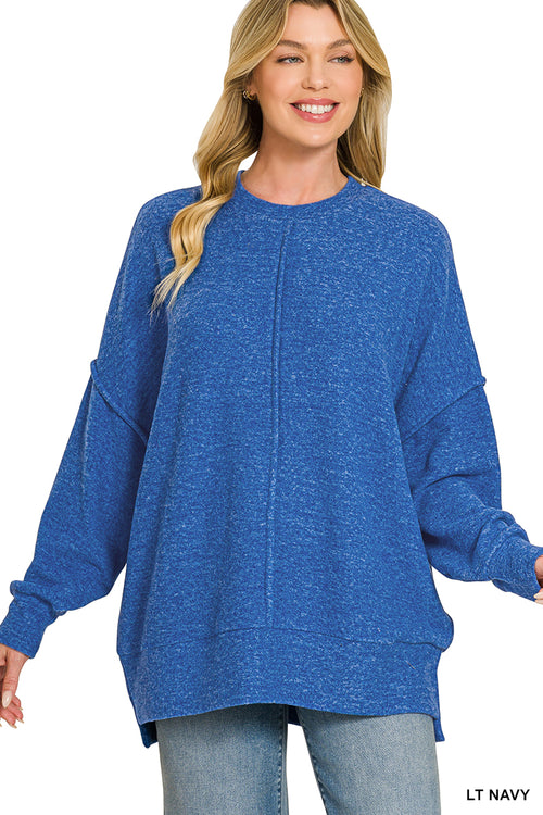Brushed Melange Hacci Oversized Sweater