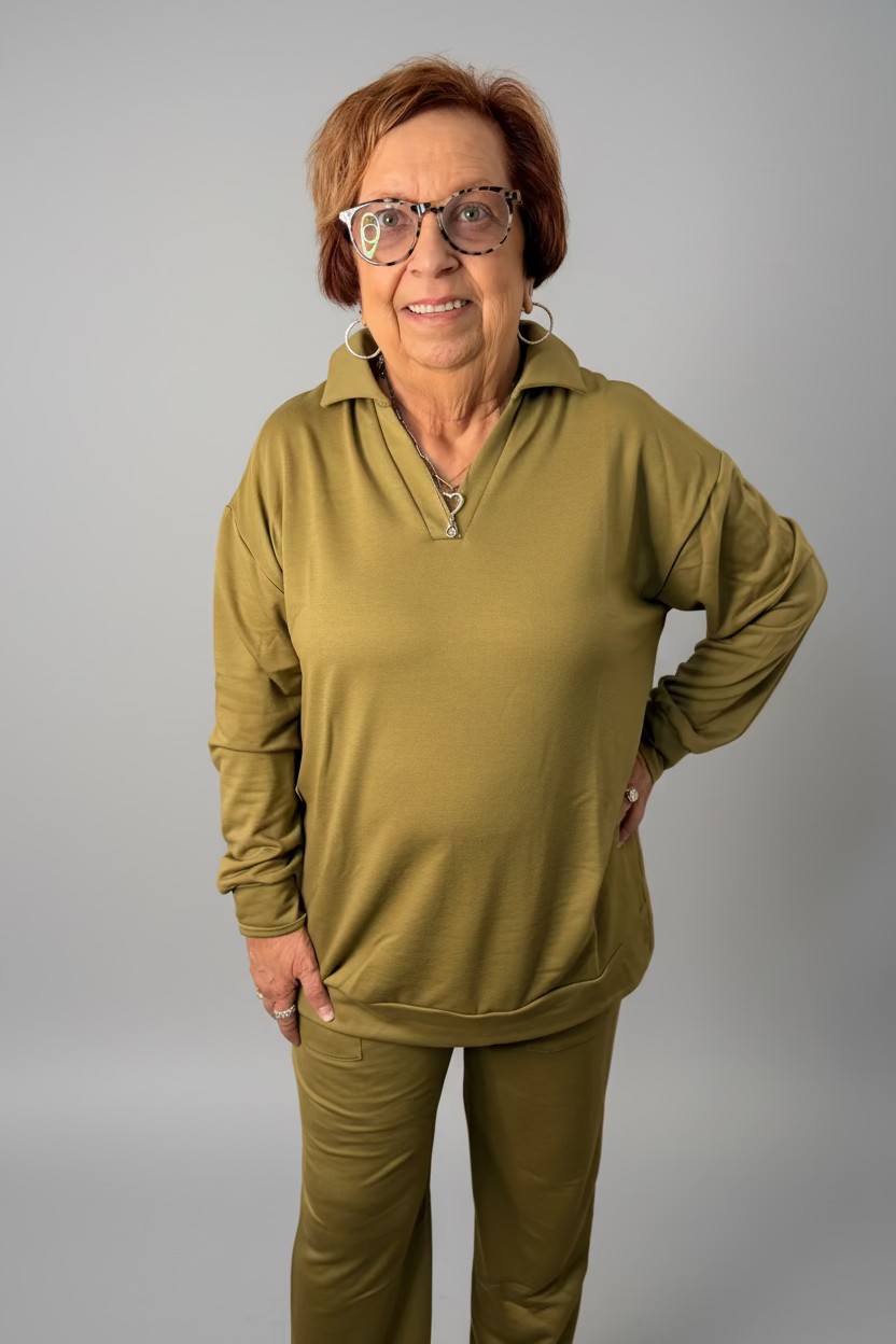 Olive Meadow Collared Lounge Set