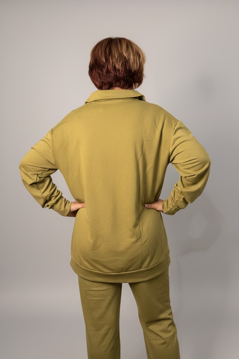 Olive Meadow Collared Lounge Set