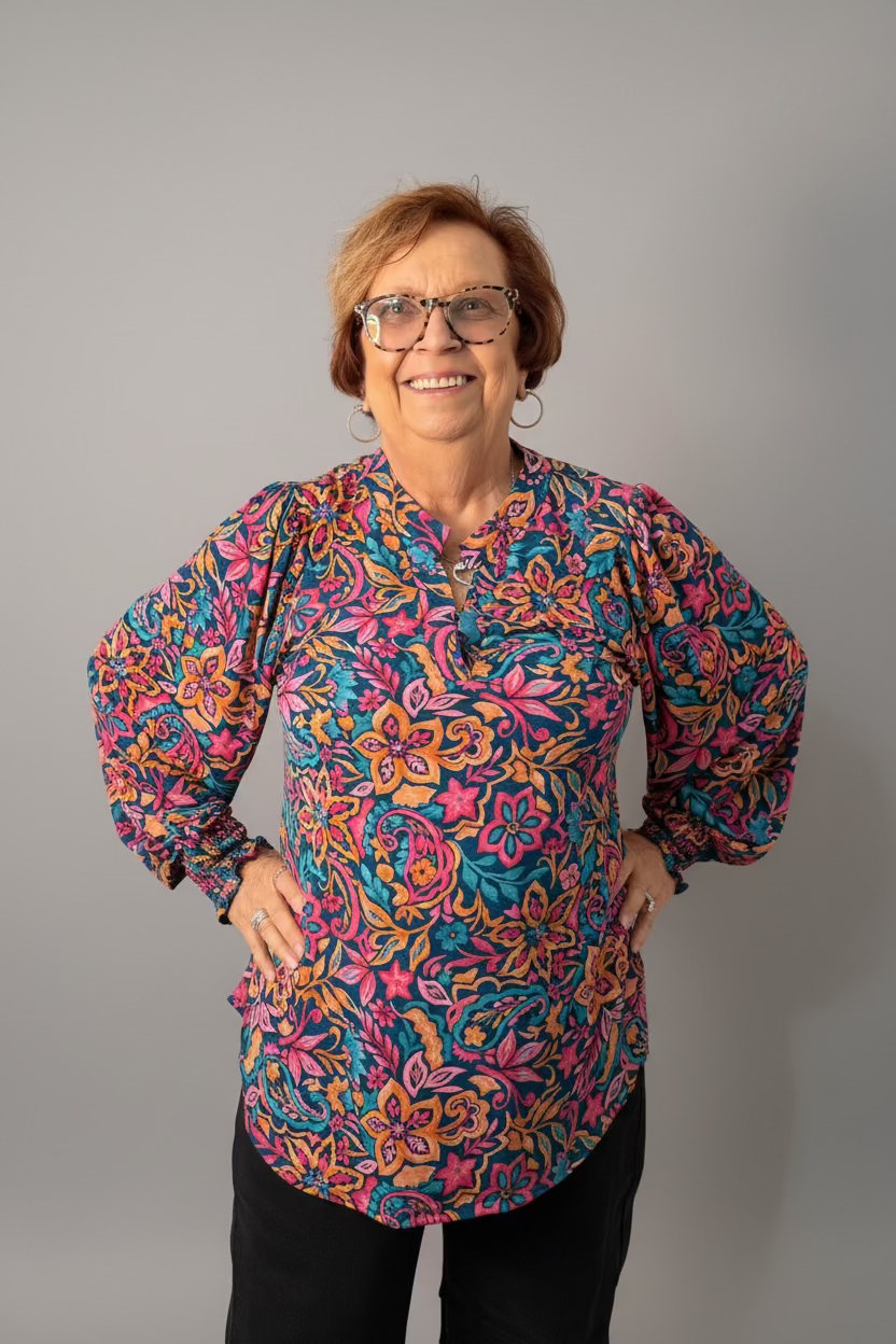 Teal Garden Paisley Blouse
