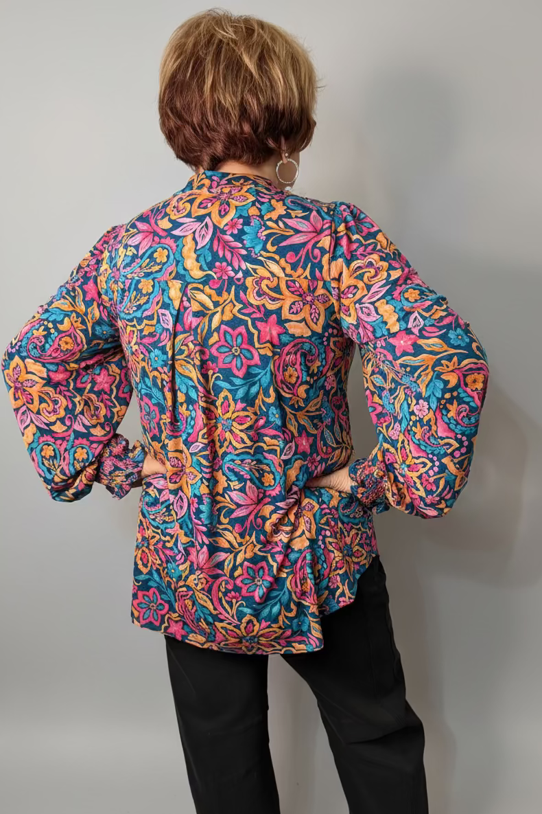 Teal Garden Paisley Blouse