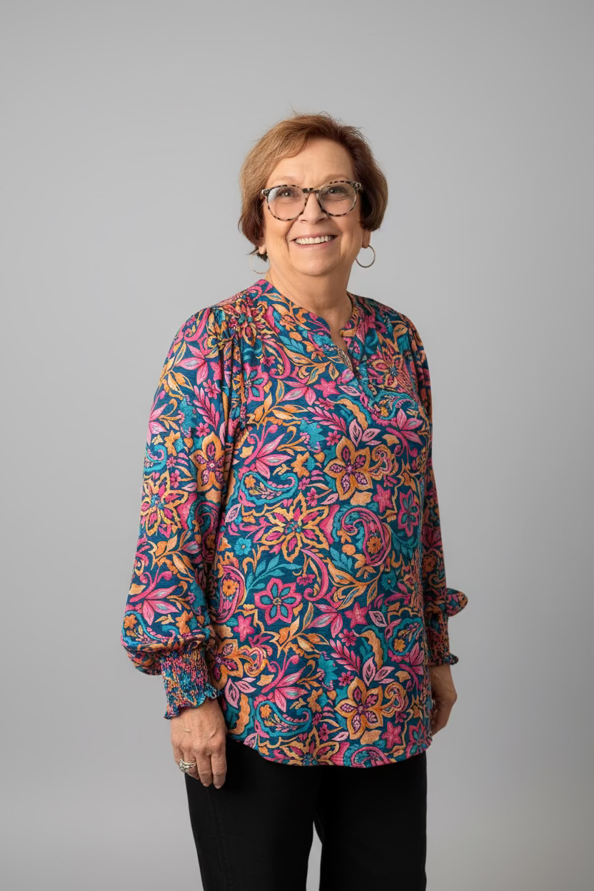 Teal Garden Paisley Blouse