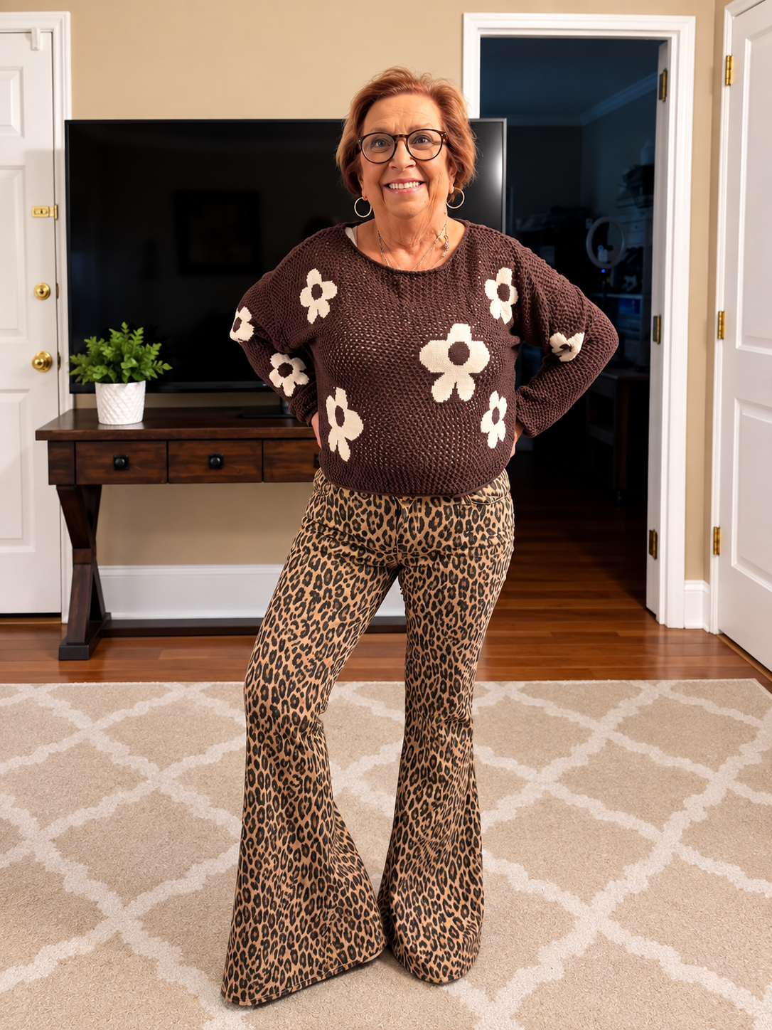 Judy Blue Leopard Flare Jeans