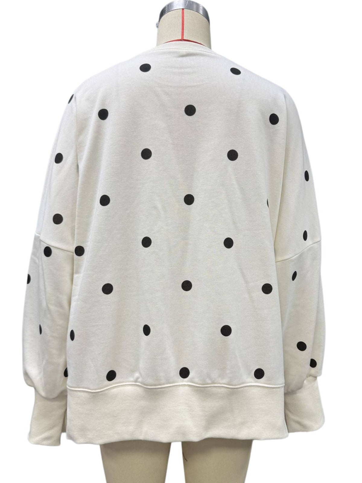 Polka Dot Oversized Crewneck Sweatshirt