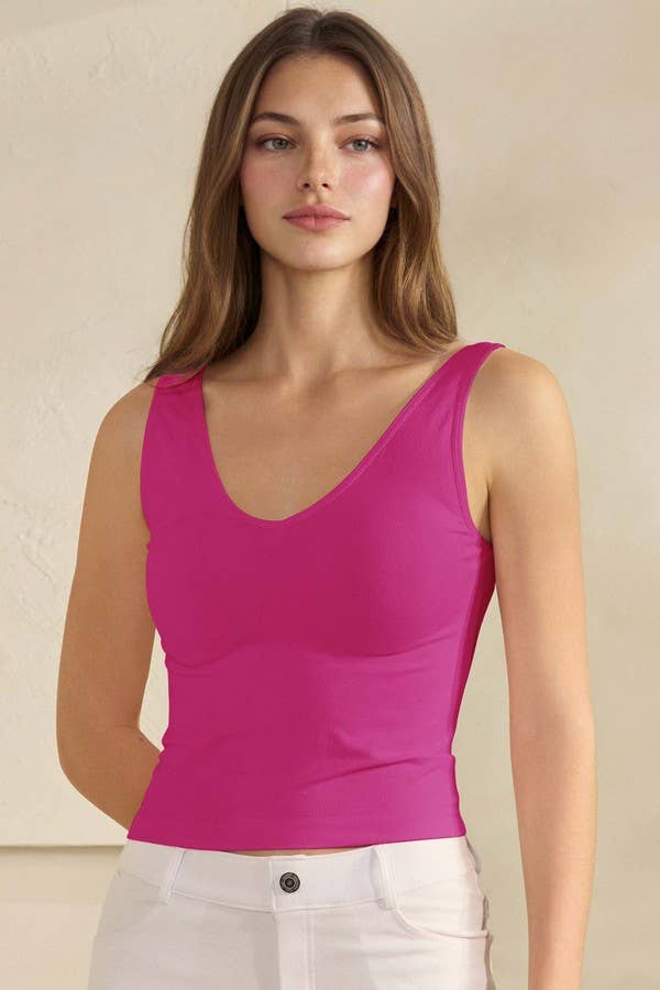 Short Version-Reversible V Neckline Seamless Tank