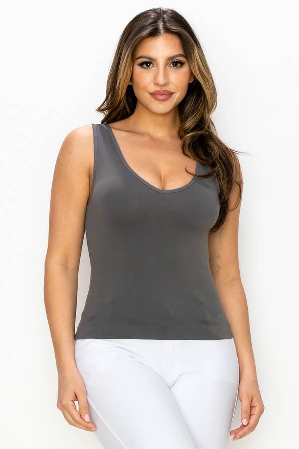 Short Version-Reversible V Neckline Seamless Tank