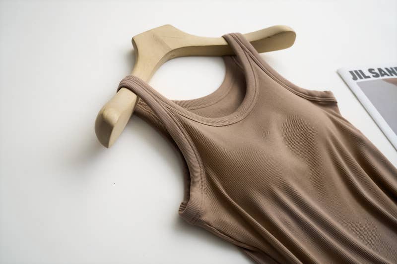 Essential Basic Rib Soft tank top with Built-In Bra